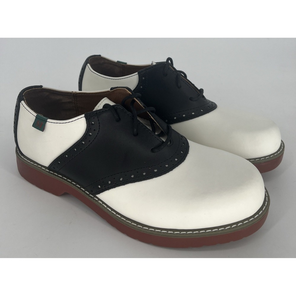 School Issue Women's 8M Black and White Varsity Saddle Oxford Shoes New
